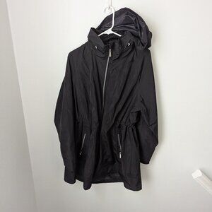 Calvin Klein Hooded Performance Designer Black Rain Coat, 1X
